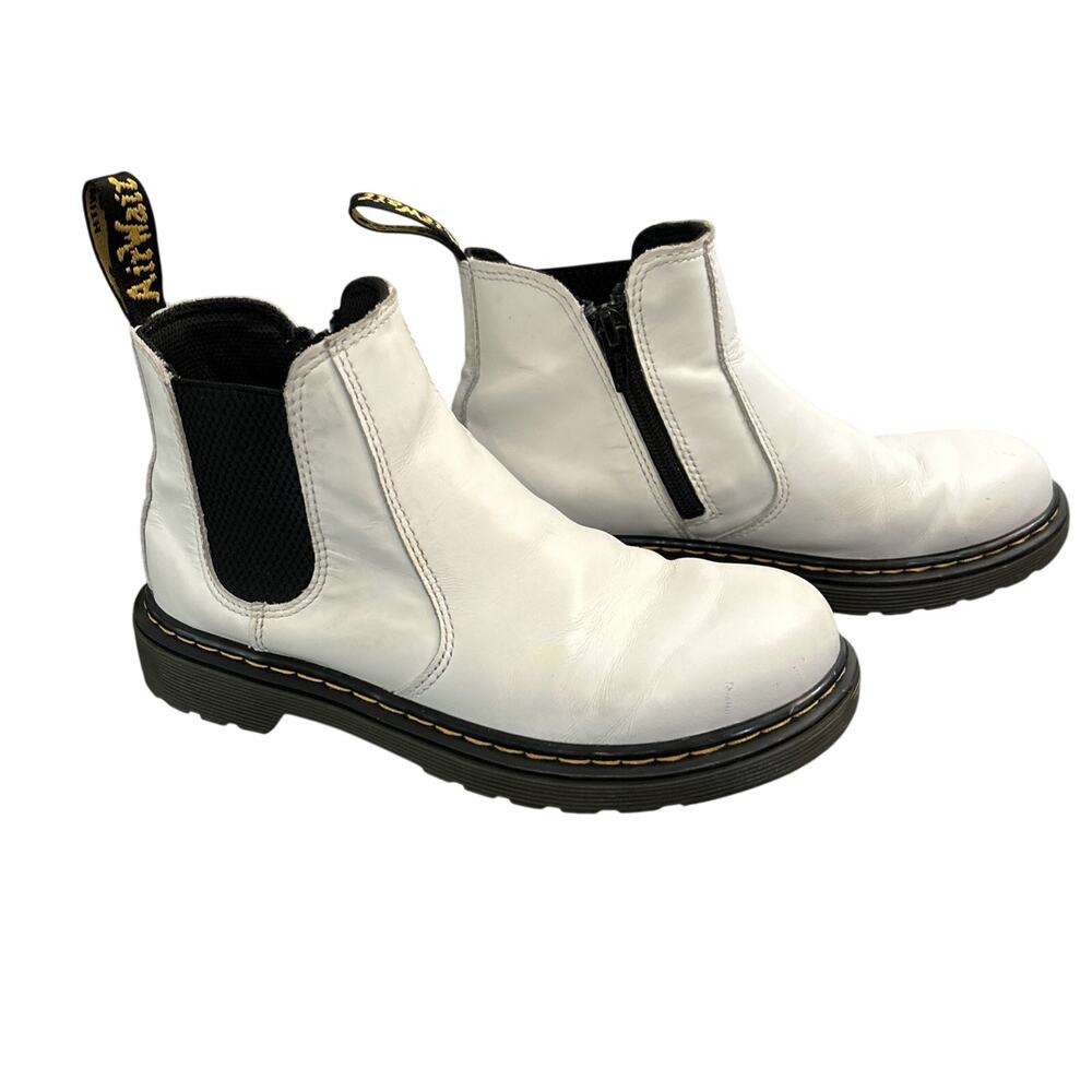 Dr. Doc Martens Chelsea Boots Kids Size 3 White 2976 Quad Platform